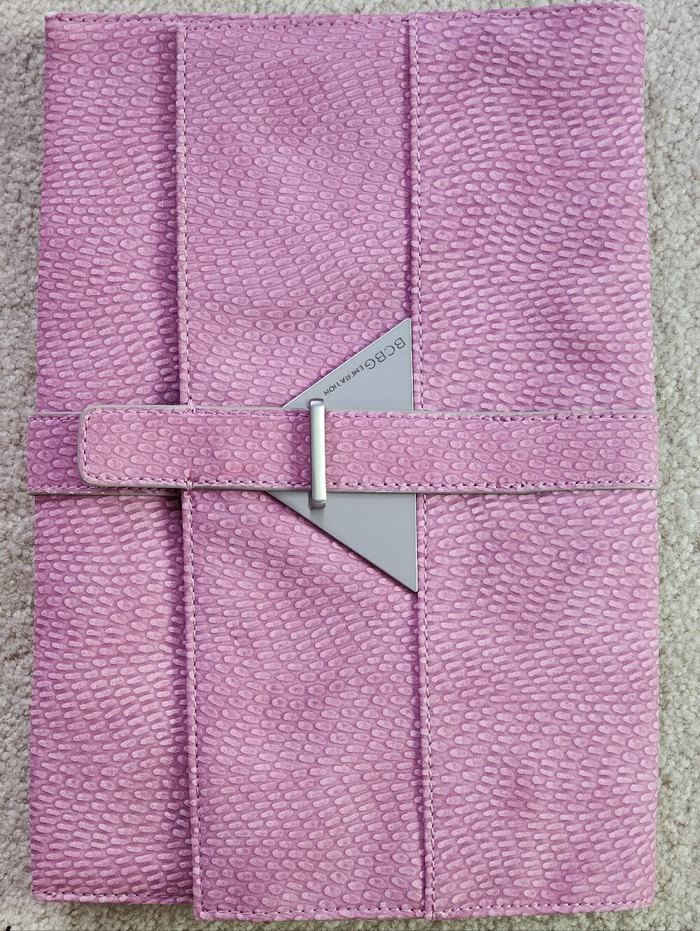 BCBGeneration Pink Textured Clutch with Belt Closure